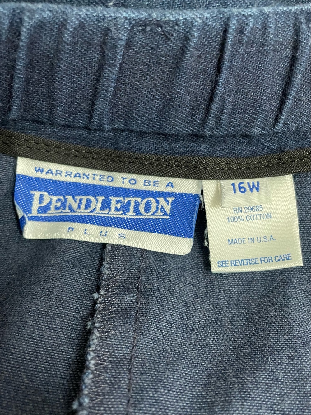 Vintage Pendleton Denim Maxi Skirt 16W Blue Cotton Button Front USA A-Line - Picture 8 of 10
